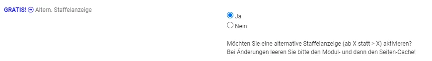 Gratis-Tool Alternative Staffelpreise