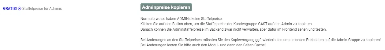 Gratis-Tool Adminpreise kopieren