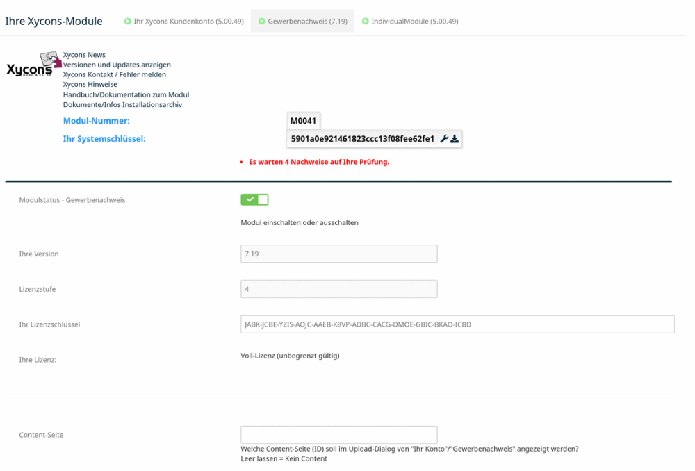 M0041 - Gewerbenachweis - Setup A