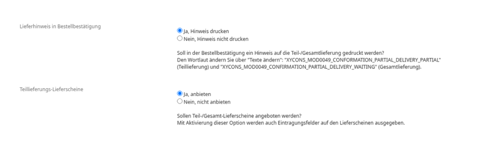 M0049 - Teillieferungen - Setup 2