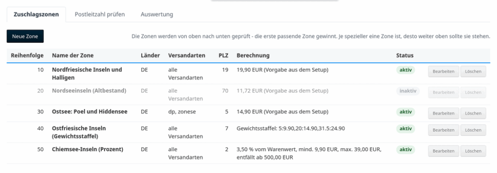 M0052 - Inselzuschlag - Zonenübersicht