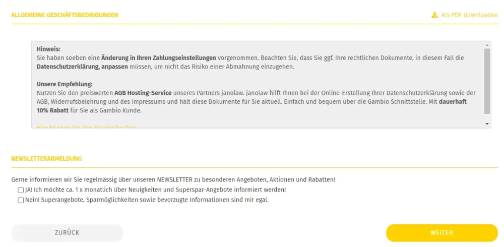 M0061 - NewsLetterSupport - Bestellablauf