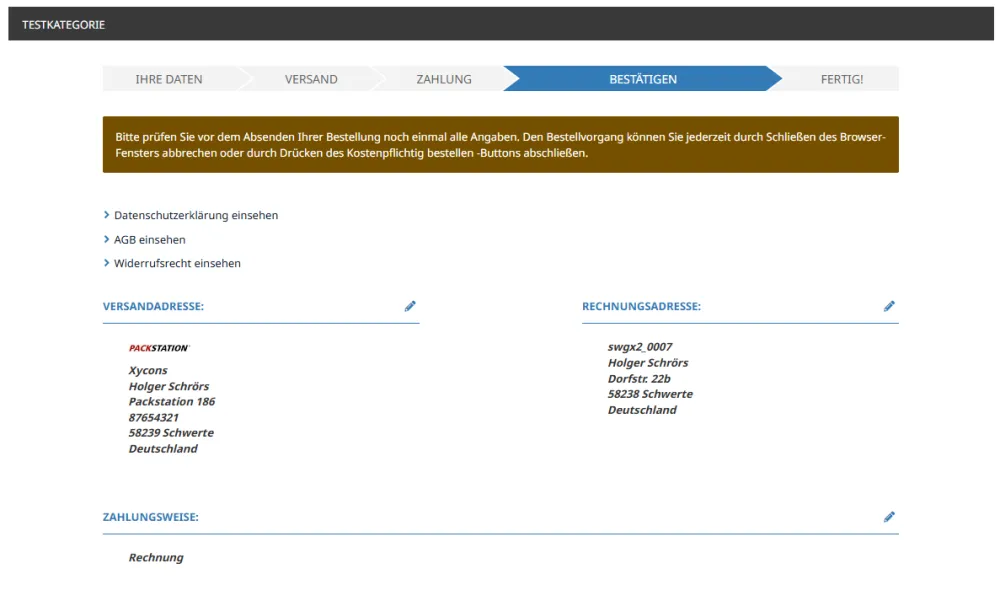 M0007 - Packstationen - Checkout