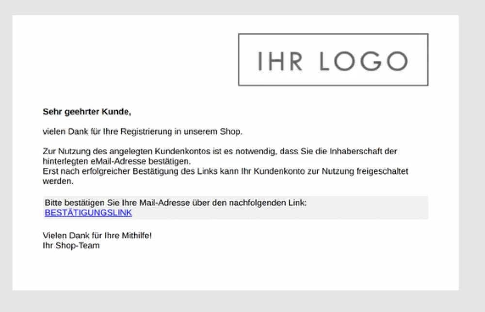 Kundenblocker & OptIn-Accounts - Bestätigung