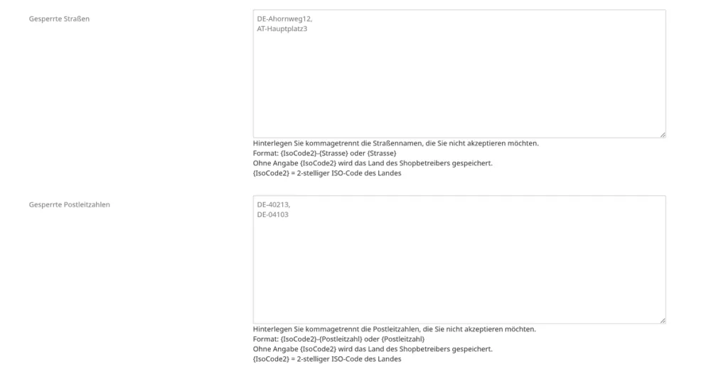 Kundenblocker & OptIn-Accounts - Setup F