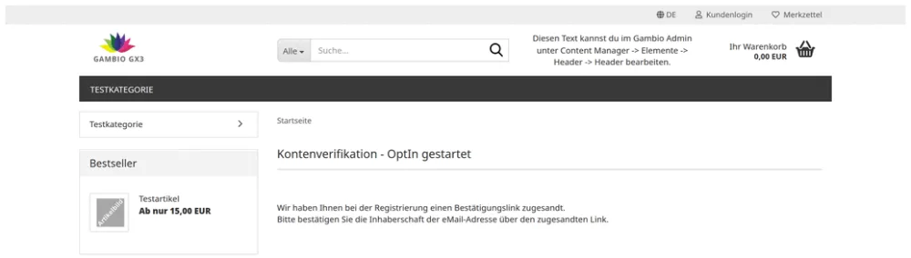 Kundenblocker & OptIn-Accounts - Gestartet