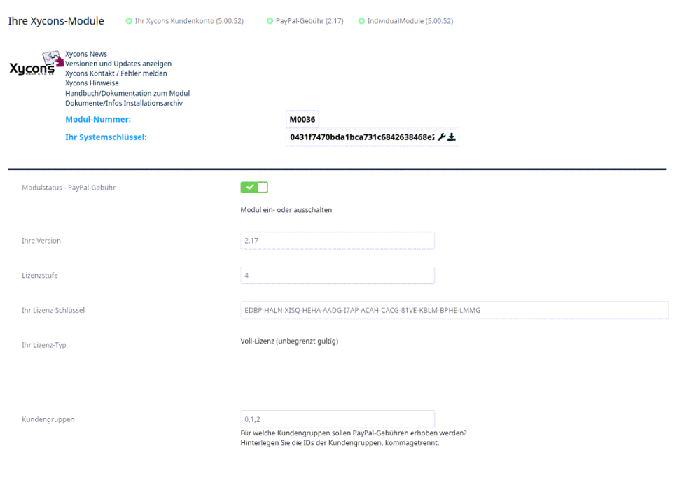 M0036 - PayPal-Gebühr - Setup 1