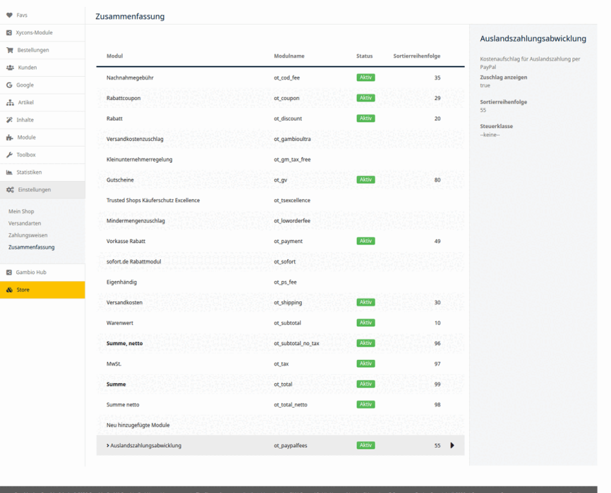 M0036 - PayPal-Gebühr - Zusammenfassung