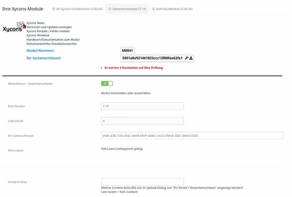 M0041 - Gewerbenachweis - Setup A