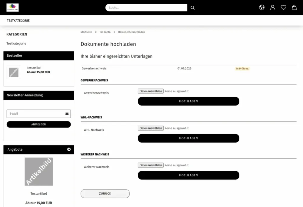 M0041 - Gewerbenachweis - Upload