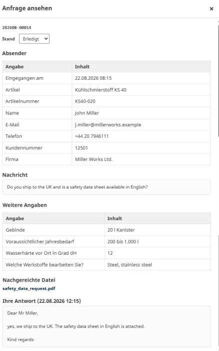 M0046 - Anfragendetails