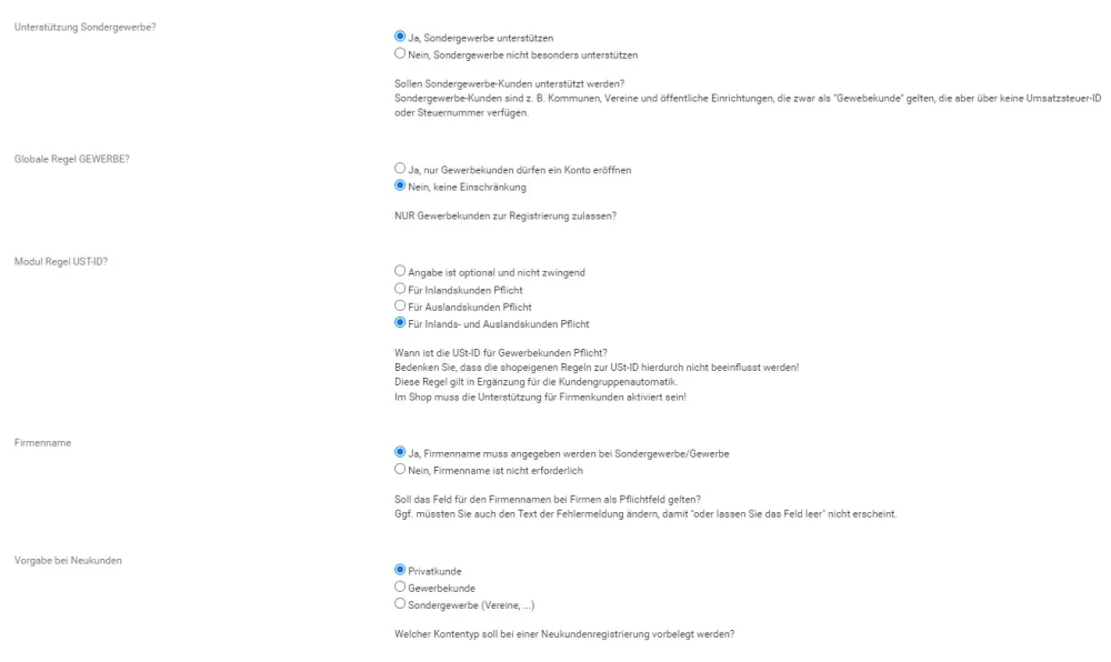 Kundengruppenautomatik - Setup B