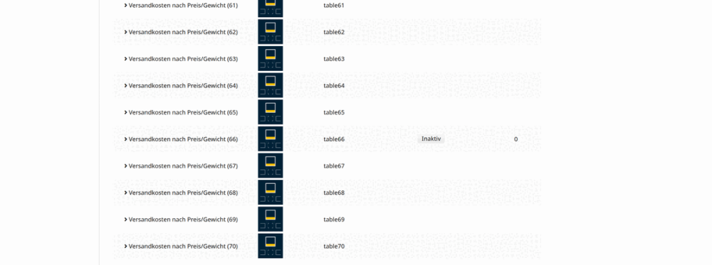 M0096 - MoreTablesXL - Versandarten Backend 4