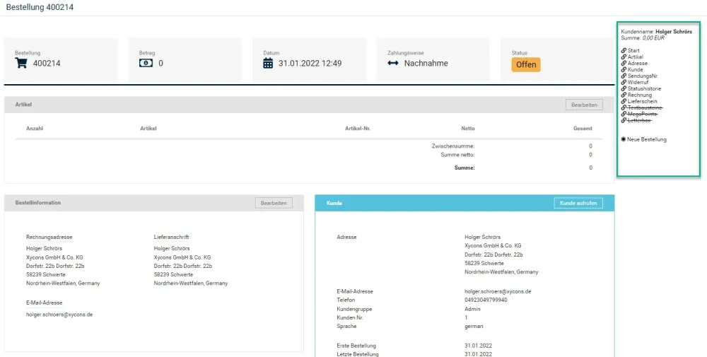 M0105 - Bestellbearbeitung