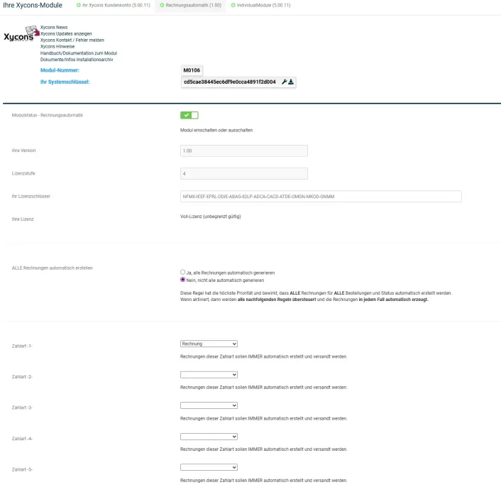 M0106 - Automatische Rechnungen - Setup1