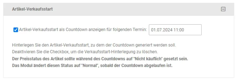 M0125 - Verkaufsstarter Artikelsetup