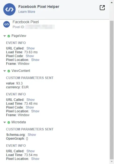 Facebook-/Meta-Pixel Pixelhelper