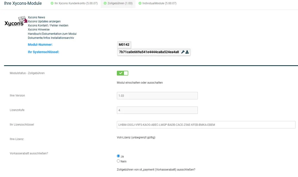 M0142 - Zollabwicklungsgebühren - Setup 1