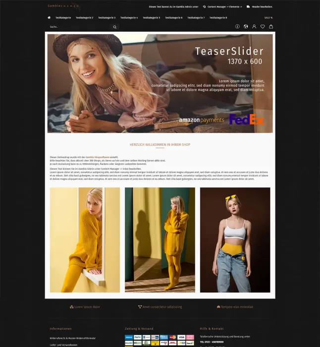Theme für Gambio Mode Fashion, Kleider