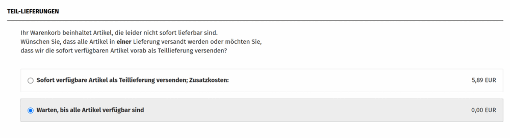 M0049 - Teillieferungen - Teilliererungsabfrage