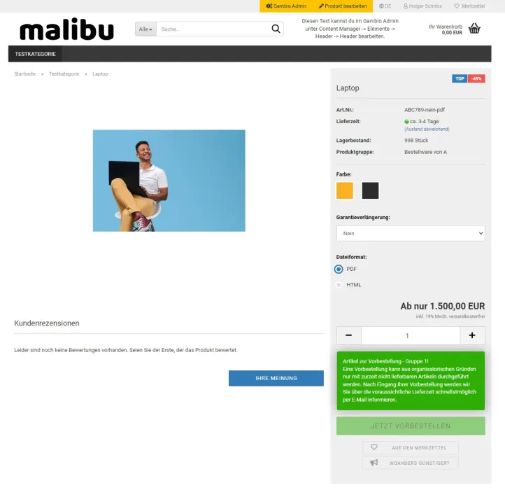 M0115 - PreOrders - Produkt