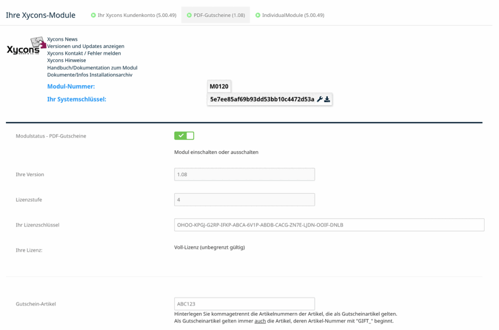 M0120 - PDF-Gutscheine - Setup 1