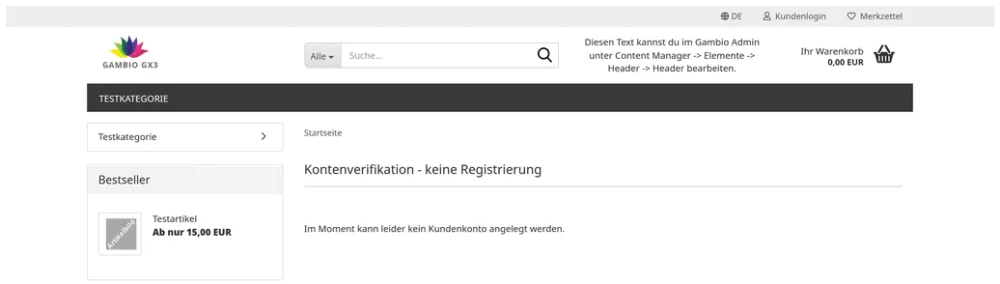 Kundenblocker & OptIn-Accounts - Abweisung