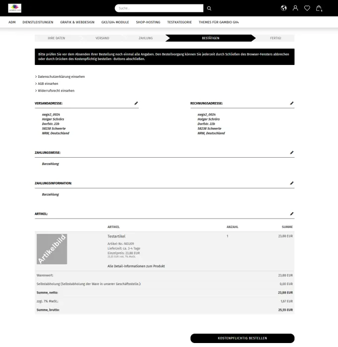 M0024 - Brutto-/Nettopreis - Checkout