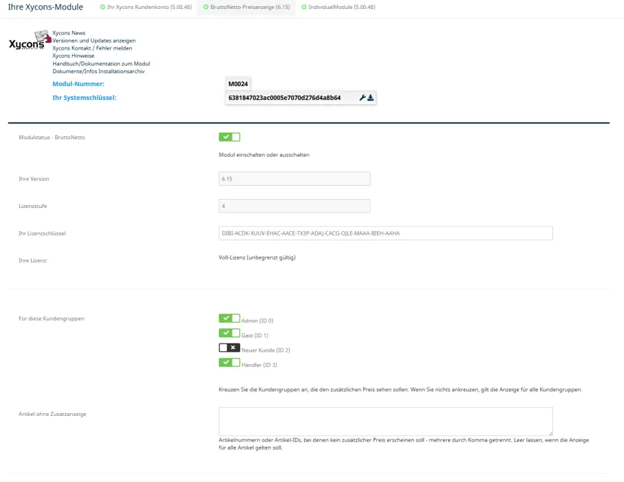 M0024 - Brutto-/Nettopreis - Setup A