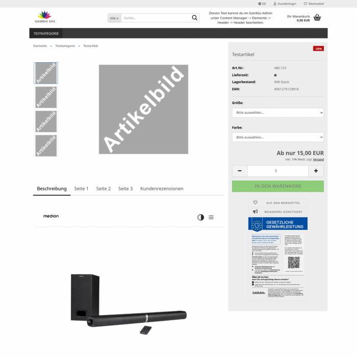 M0025 - LoadBee - Artikeldetails