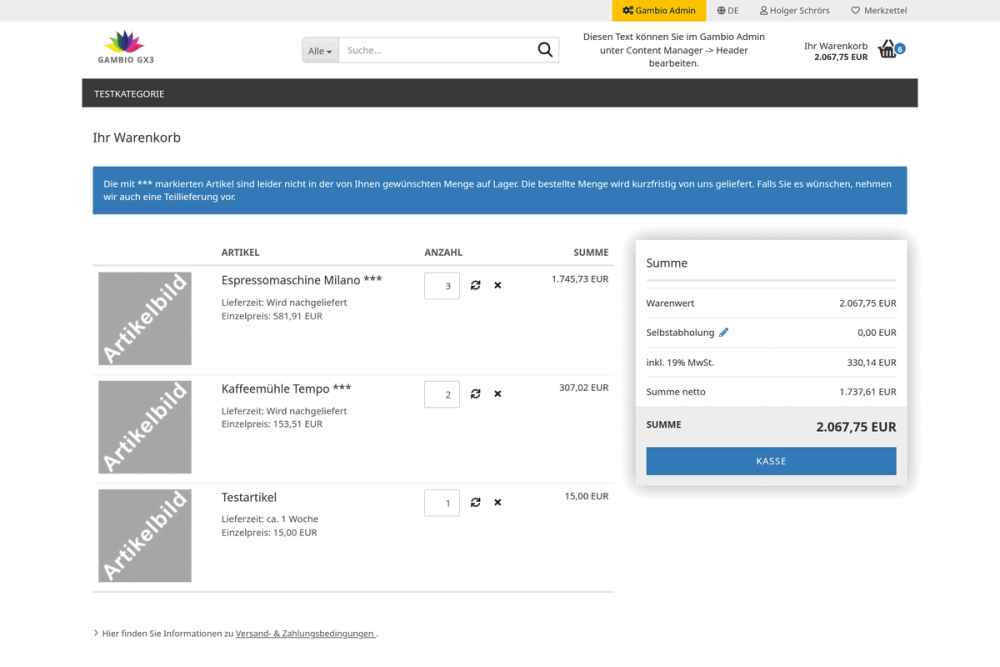 M0047 - OverSell-Info - Ersatzstatus