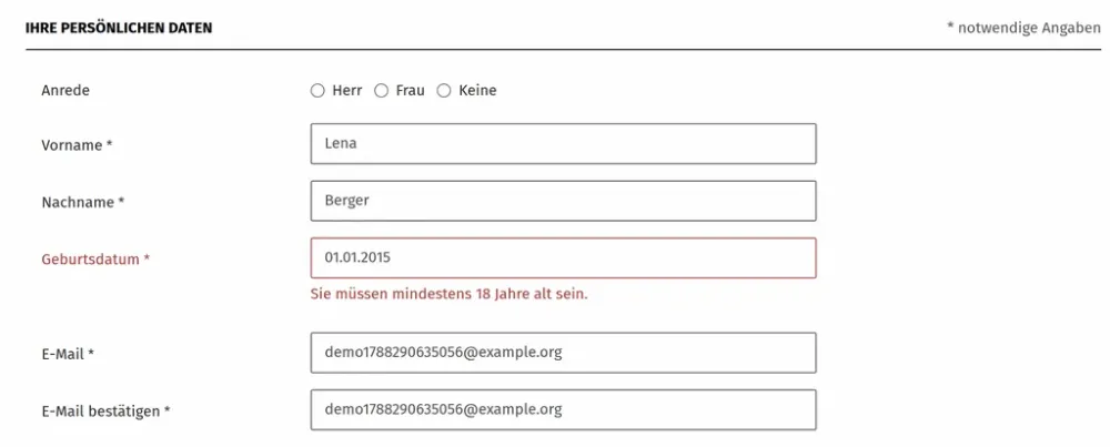 M0054 - Altersprüfung - Registrierung