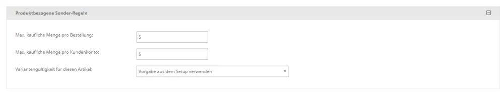 M0065 - Produktbegrenzer - Artikelstamm