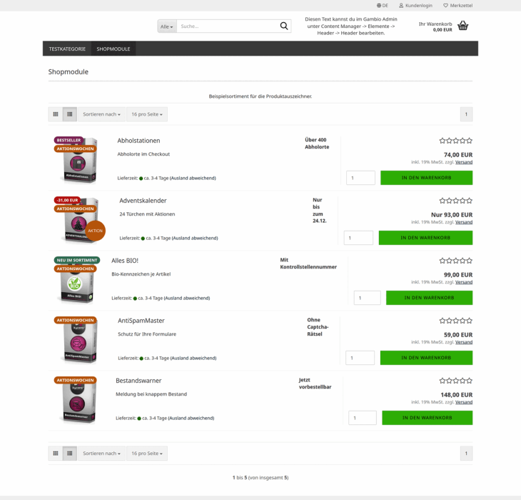 M0091 - Produktauszeichner- Kategorielistenansicht