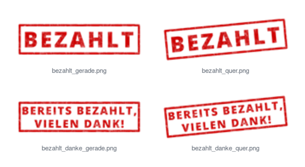 M0093 - Bezahlt-Stempel - Stempelmotive