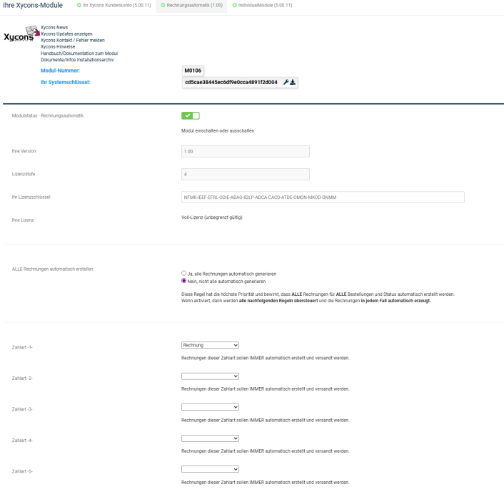 M0106 - Automatische Rechnungen - Setup1