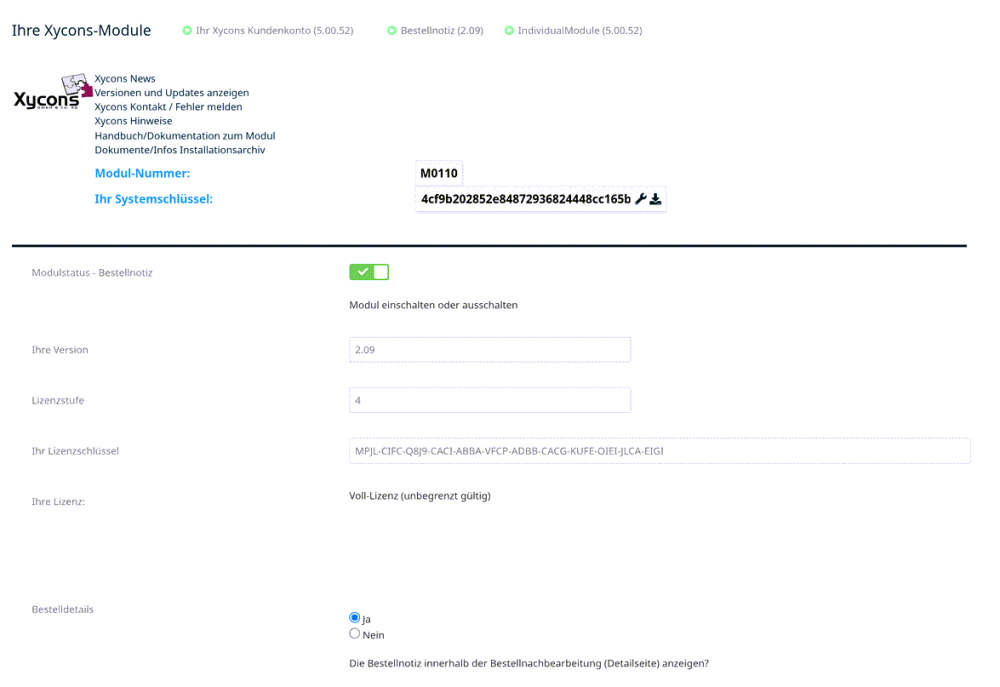 M0110 - Bestell-Notiz - Setup 1