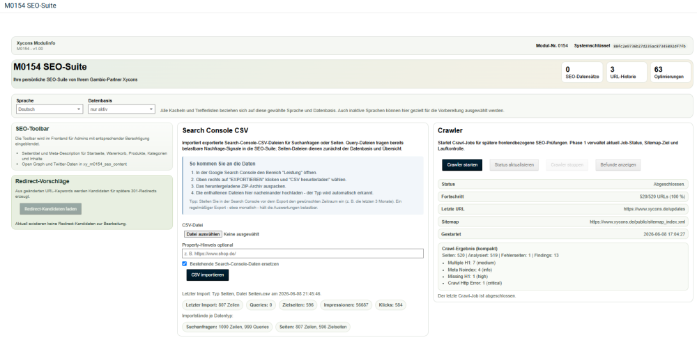 M0154 - Ultimative SEO-Suite - Übersicht