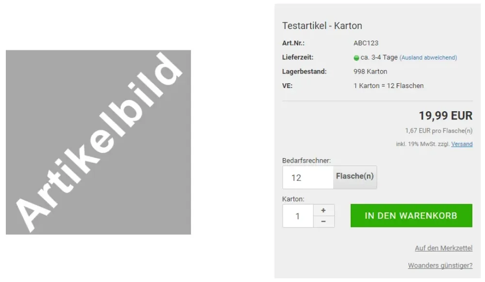 VPE-Rechner Beispiel A