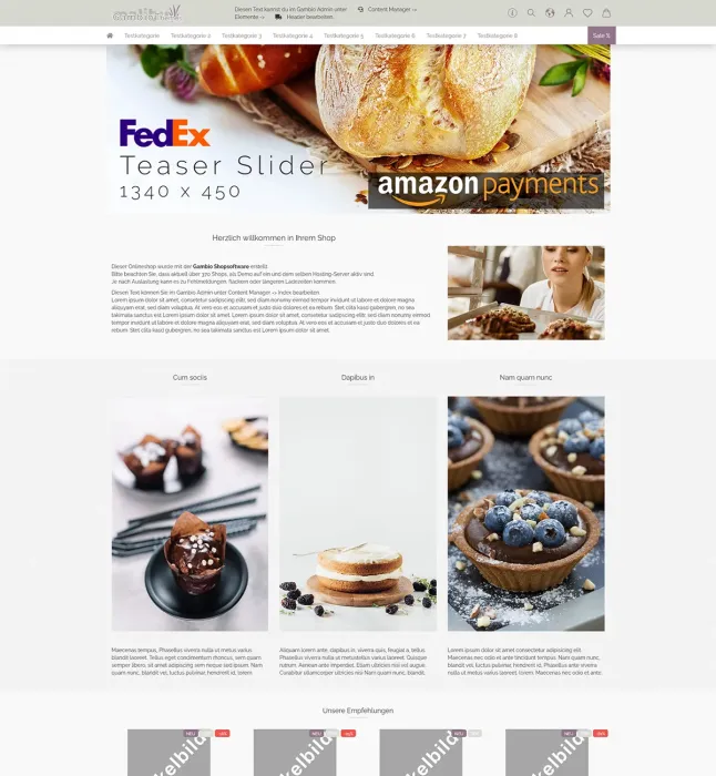 Theme für Gambio kaffee food tee