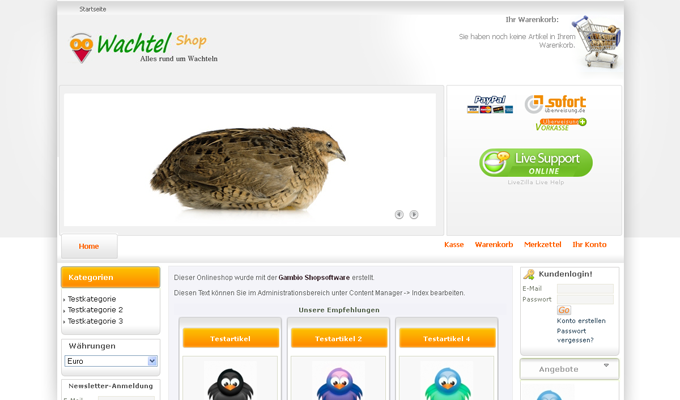 wachtelshop